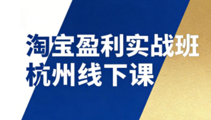 淘宝盈利实战班杭州线下课12月26-28日(音频+字幕)，帮你掌握SOP流程+12门核心技术-汉兴项目网创资源网
