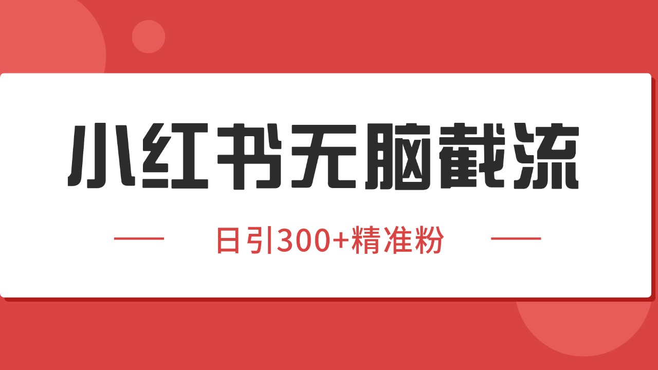 小红书截流同行客源,独家野路子获客玩法 日引200+暴力获客-汉兴项目网创资源网