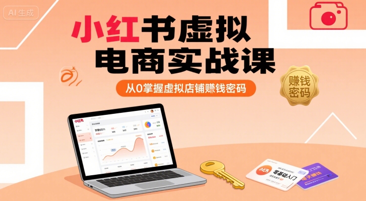 小红书虚拟电商实战课，从0掌握虚拟店铺賺钱密码-汉兴项目网创资源网