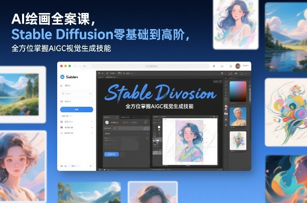 AI绘画全案课，Stable Diffusion零基础到高阶，全方位掌握AIGC视觉生成技能-汉兴项目网创资源网