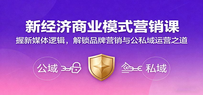 新经济商业模式营销课,握新媒体逻辑,解锁品牌营销与公私域运营之道-汉兴项目网创资源网