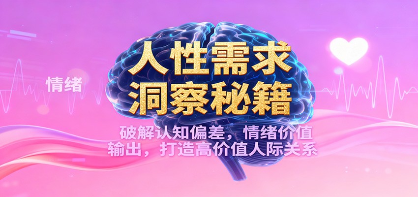 人性需求洞察秘籍,破解认知偏差,情绪价值输出,打造高价值人际关系-汉兴项目网创资源网