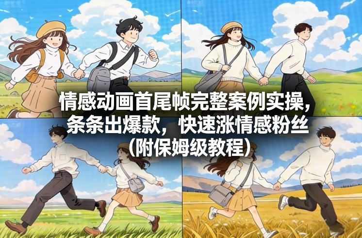 情感动画首尾帧完整案例实操，条条出爆款，快速涨情感粉丝(附保姆级教程)-汉兴项目网创资源网