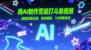 用AI制作荒诞打斗类视频，吸睛效果拉满，条条爆款，1分钟教会你-汉兴项目网创资源网