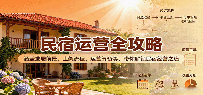 民宿运营全攻略:涵盖发展前景、上架流程、运营筹备等,带你解锁民宿经营之道-汉兴项目网创资源网