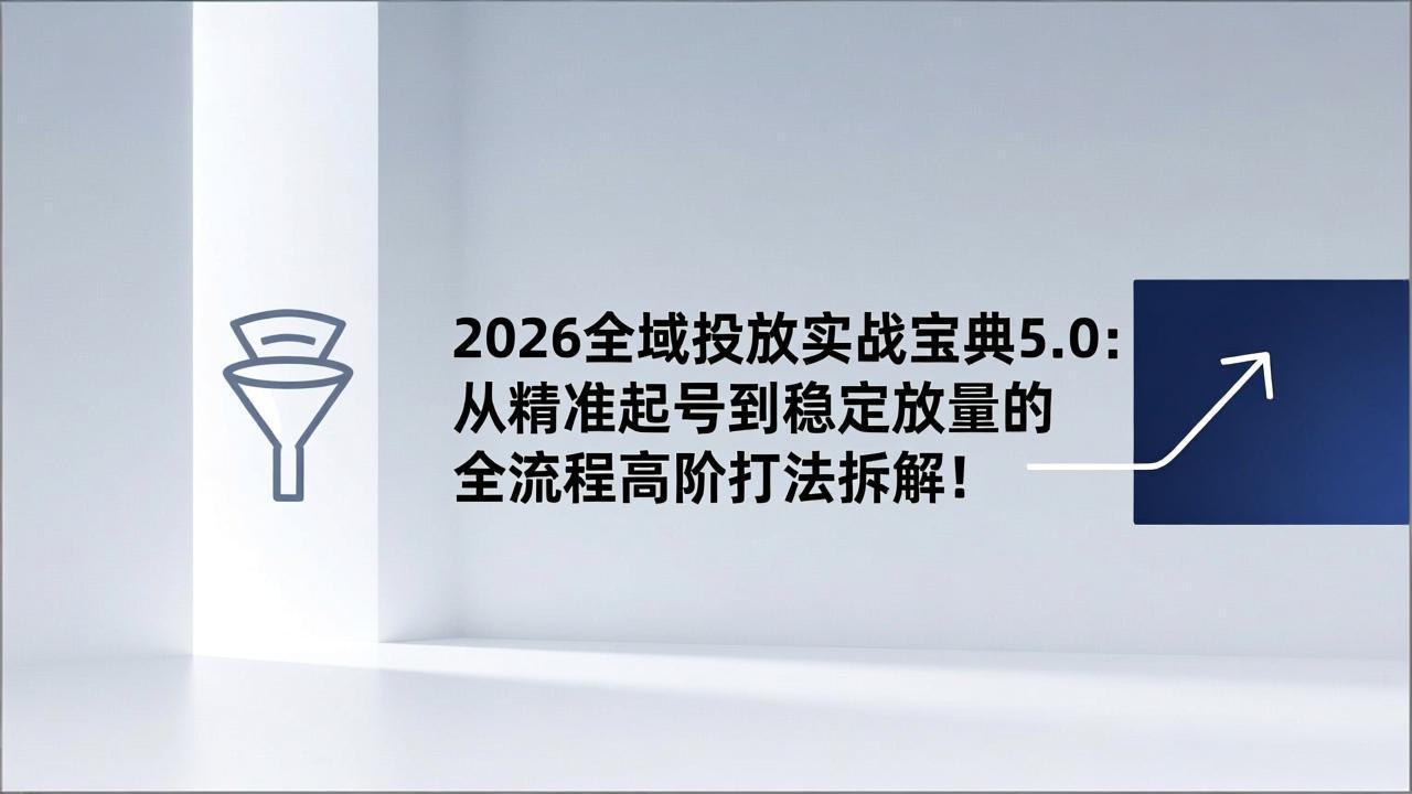 2026全域投放实战宝典5.0：从精准起号到稳定放量的全流程高阶打法拆解！-汉兴项目网创资源网