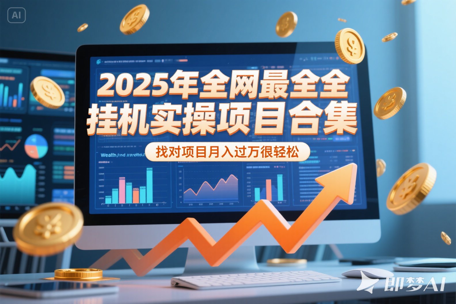2025年挂机实操项目实操演练，挂机类型，AI直播类型，轻资产创业类型…-汉兴项目网创资源网