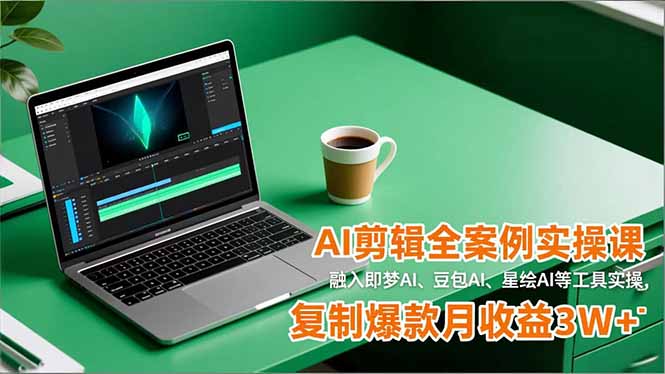 AI剪辑全案例实操课，融入即梦AI、豆包AI、星绘AI等工具实操，复制爆款月收益3W+-汉兴项目网创资源网