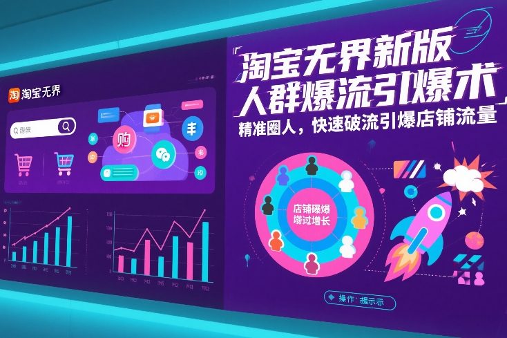 淘宝无界新版人群爆流引爆术，精准圈人，快速破流引爆店铺流量-汉兴项目网创资源网