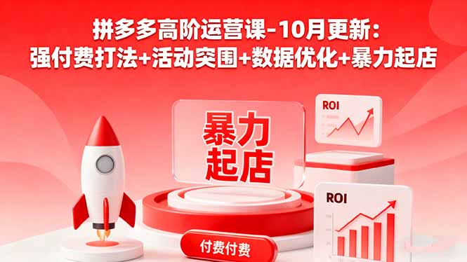 拼多多高阶运营课-10月更新：强付费打法+活动突围+数据优化+暴力起店-汉兴项目网创资源网