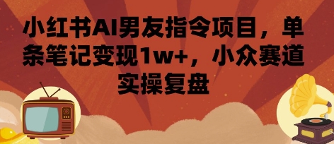 小红书AI男友指令项目，单条笔记变现1w+，小众赛道实操复盘-汉兴项目网创资源网
