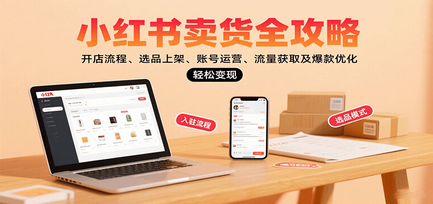 小红书卖货全攻略:开店流程、选品上架、账号运营、流量获取及爆款优化,轻松变现-汉兴项目网创资源网