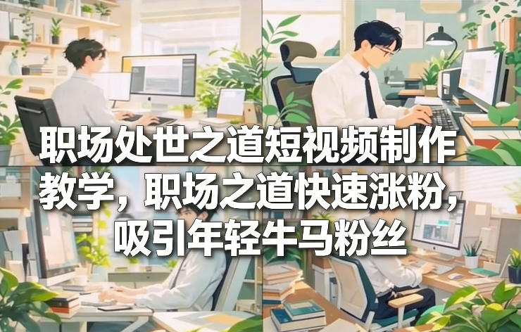 职场处世之道短视频制作教学，职场之道快速涨粉，吸引年轻牛马粉丝-汉兴项目网创资源网