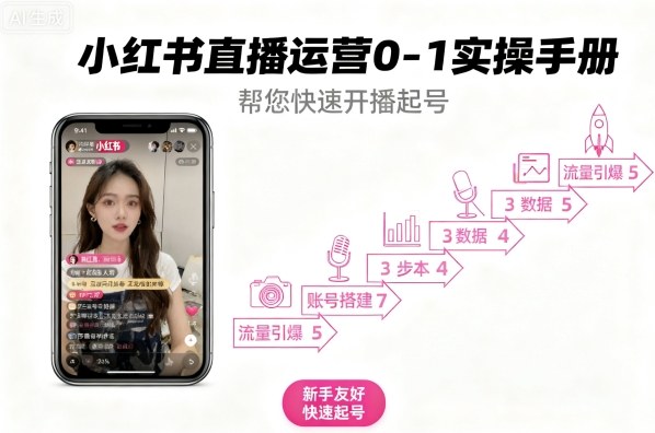 小红书直播运营0-1实操手册，帮您快速开播起号-汉兴项目网创资源网