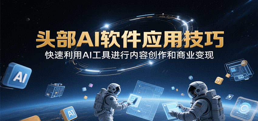 头部AI软件应用技巧，快速利用AI工具进行内容创作和商业变现-汉兴项目网创资源网