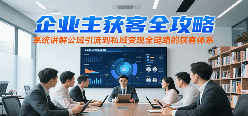 企业主获客全攻略，系统讲解公域引流到私域变现全链路的获客体系-汉兴项目网创资源网