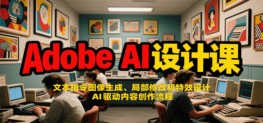 Adobe AI设计课:文本指令图像生成、局部修改和特效设计,AI驱动内容创作流程-汉兴项目网创资源网