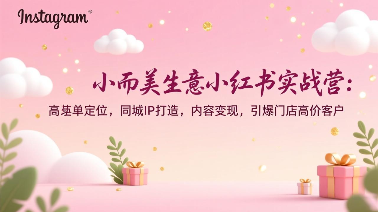 小而美生意小红书实战营：高客单定位，同城IP打造，内容变现，引爆门店高价客户-汉兴项目网创资源网