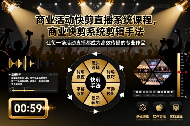 商业活动快剪直播系统课程，商业快剪系统剪辑手法-汉兴项目网创资源网