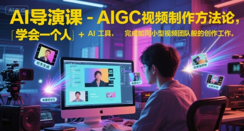 AI导演课-AIGC视频制作方法论，学会一个人+AI工具，完成如同小型视频团队般的创作工作，实现导演梦-汉兴项目网创资源网