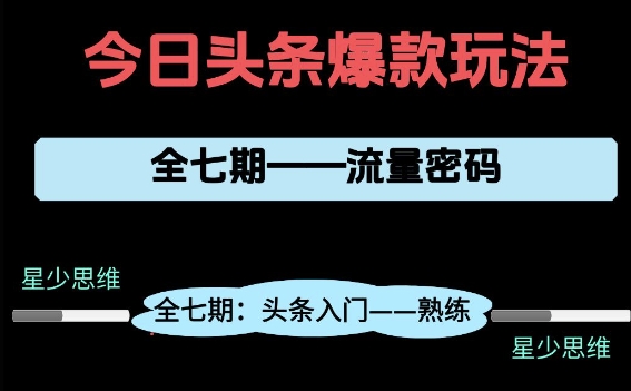 头条系列全七期项目拆解，全是干货，新手从0-1必经过程，99的人会踩的坑-汉兴项目网创资源网