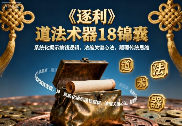 《逐利》道法术器18锦囊，系统化揭示搞钱逻辑，浓缩关键心法，颠覆传统思维-汉兴项目网创资源网