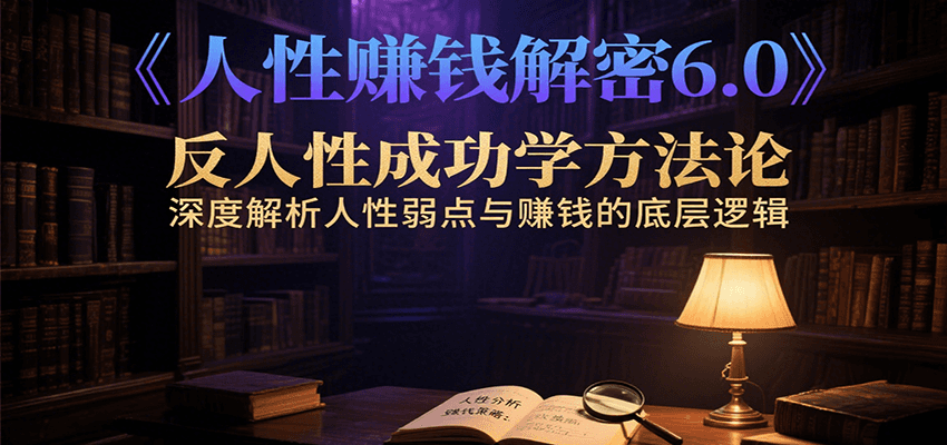 人性赚钱解密6.0,反人性成功学方法论,深度解析人性弱点与赚钱的底层逻辑-汉兴项目网创资源网