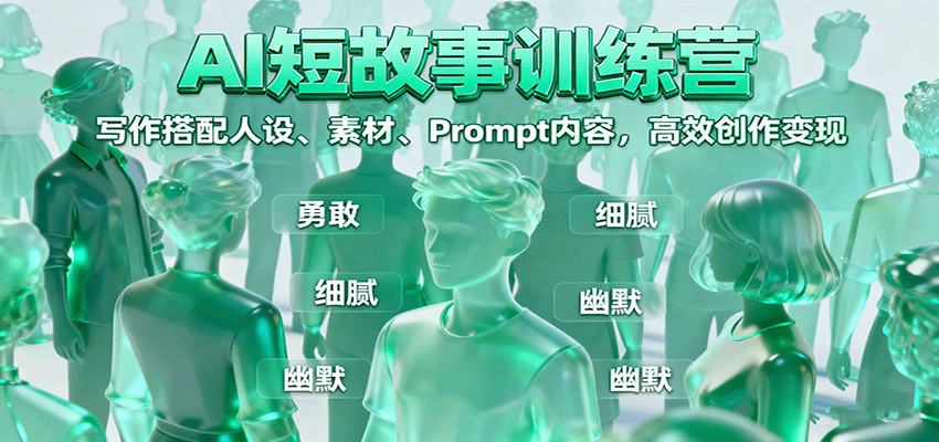 AI短故事训练营:写作搭配人设、素材、Prompt内容,高效创作变现-汉兴项目网创资源网