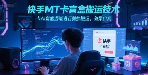 快手MT卡盲盒搬运技术，卡AI盲盒通道进行替换搬运，效果自测-汉兴项目网创资源网