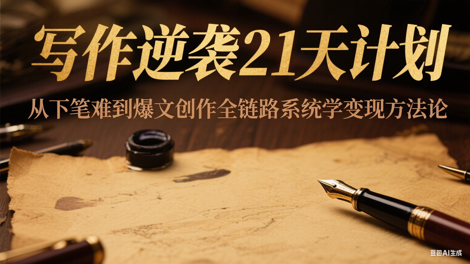 写作逆袭21天计划：从下笔难到爆文创作全链路系统学变现方法论-汉兴项目网创资源网