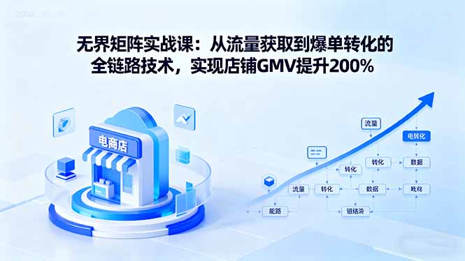 无界矩阵实战课：从流量获取到爆单转化的全链路技术，实现店铺GMV提升200%-汉兴项目网创资源网