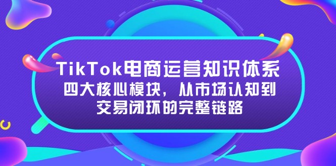 TikTok电商运营知识体系：四大核心模块，从市场认知到交易闭环的完整链路-汉兴项目网创资源网