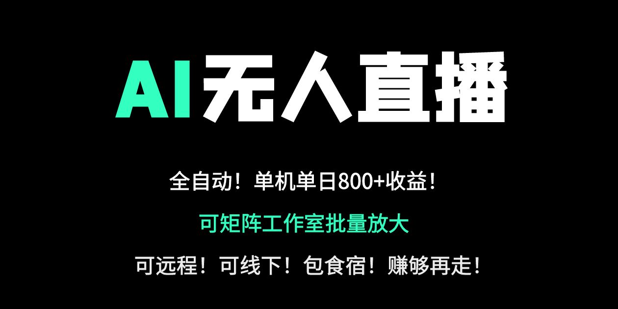 24小时自动带货!AI无人直播副业日赚800+,轻资产创业首选-汉兴项目网创资源网