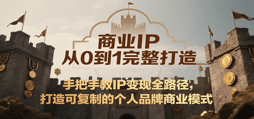 商业IP从0到1完整打造,手把手教IP变现全路径,打造可复制的个人品牌商业模式-汉兴项目网创资源网