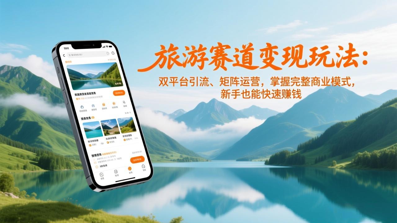 旅游赛道变现玩法：双平台引流、矩阵运营，掌握完整商业模式，新手也能快速赚钱-汉兴项目网创资源网