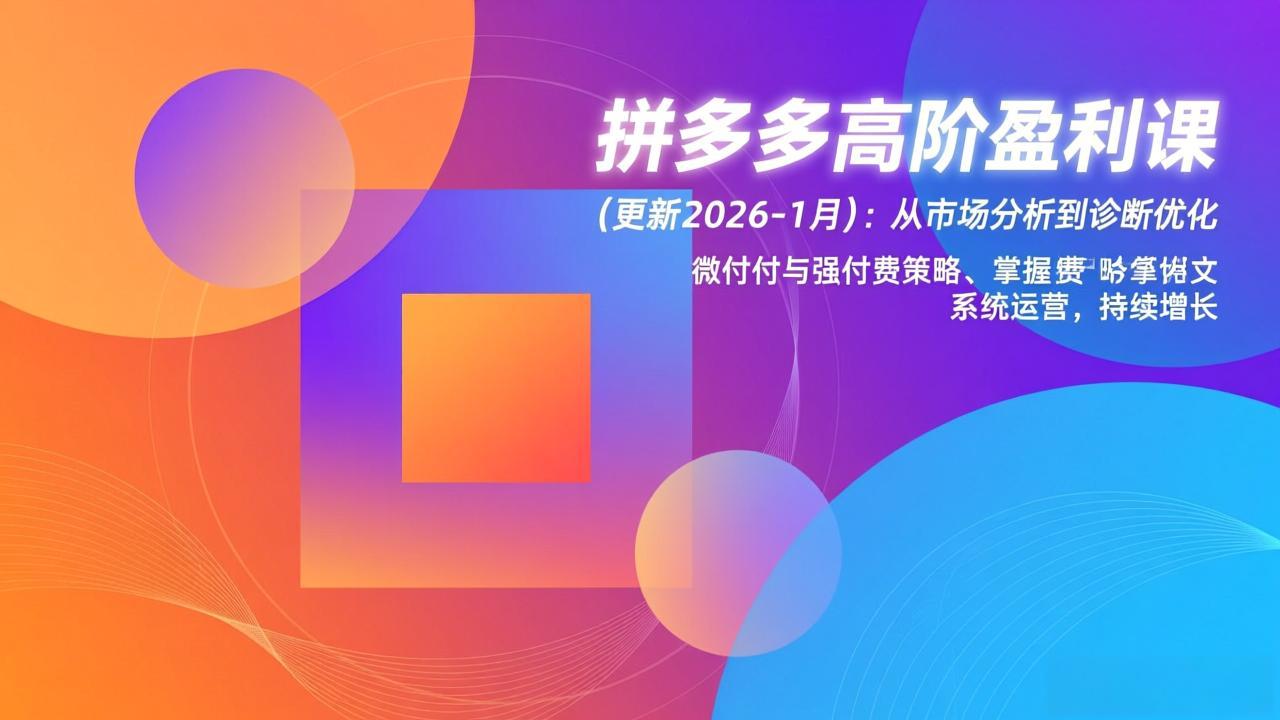 拼多多高阶盈利课(更新2026-1月-汉兴项目网创资源网