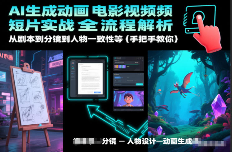 AI生成动画电影视频短片实战全流程解析，从剧本到分镜到人物一致性等手把手教你-汉兴项目网创资源网