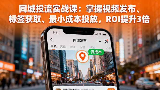同城投流实战课：掌握视频发布、标签获取、最小成本投放，ROI提升3倍-汉兴项目网创资源网