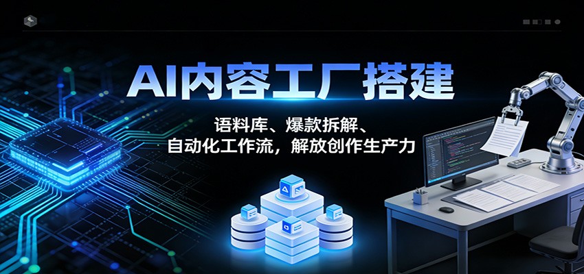AI内容工厂搭建：语料库、爆款拆解、自动化工作流，解放创作生产力-汉兴项目网创资源网