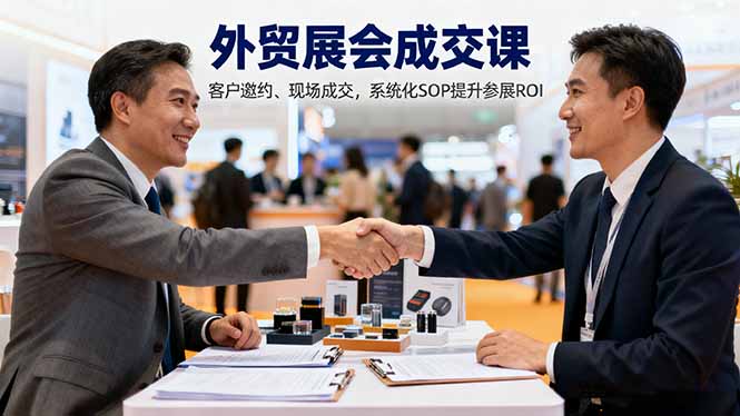 外贸展会成交课，含目标制定、客户邀约、现场成交，系统化SOP提升参展ROI-汉兴项目网创资源网