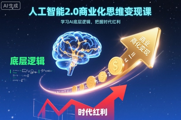 人工智能2.0商业化思维变现课，学习AI底层逻辑，把握时代红利-汉兴项目网创资源网