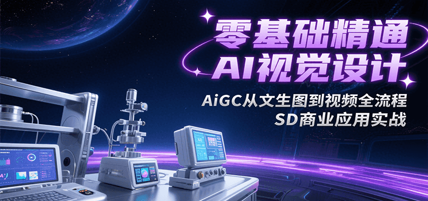 零基础精通AI视觉设计,AiGC从文生图到视频全流程,SD商业应用实战-汉兴项目网创资源网