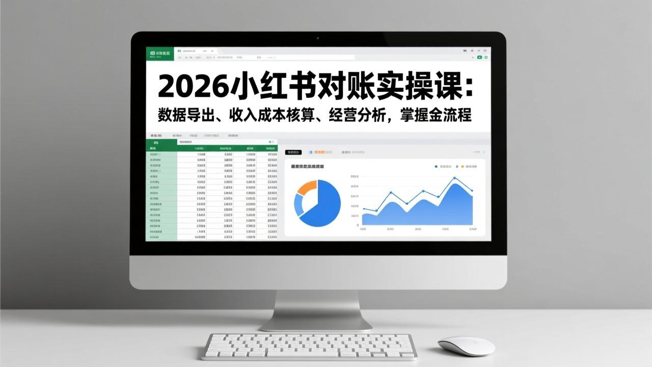 2026小红书对账实操课：数据导出、收入成本核算、经营分析，掌握全流程-汉兴项目网创资源网