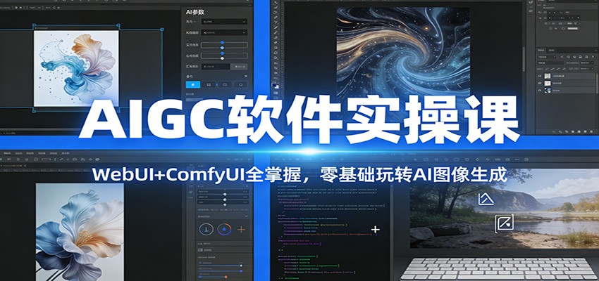 AIGC软件实操课：WebUI+ComfyUI全掌握，零基础玩转AI图像生成-汉兴项目网创资源网