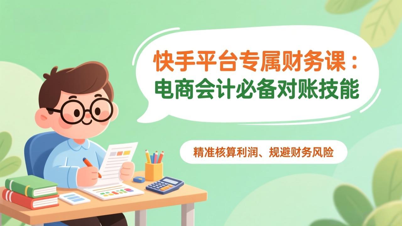 快手平台专属财务课：电商会计必备对账技能，精准核算利润、规避财务风险-汉兴项目网创资源网