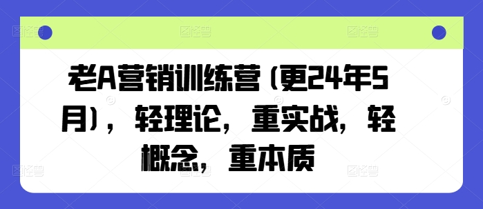 老A营销训练营(更25年4月)，轻理论，重实战，轻概念，重本质-汉兴项目网创资源网