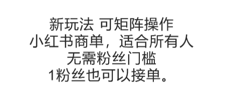 可矩阵操作，小红书商单新玩法，适合所有人，无需粉丝门槛，1粉丝也可以接单-汉兴项目网创资源网