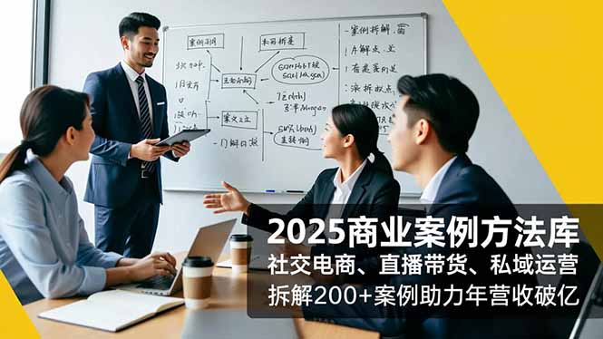 2025商业案例方法库，社交电商、直播带货、私域运营，拆解200+案例助力年营收破亿-汉兴项目网创资源网