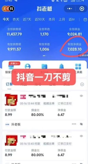 抖音短视频一刀不剪带货，不剪辑，不直播，每天发个视频，等着出单获取带货佣金-汉兴项目网创资源网
