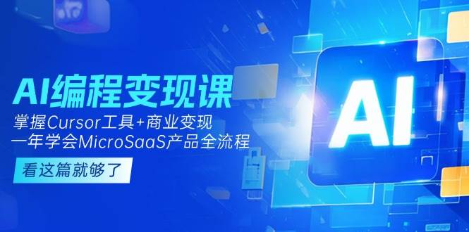 AI编程变现课:掌握Cursor工具+商业变现,一年学会MicroSaaS产品全流程-汉兴项目网创资源网